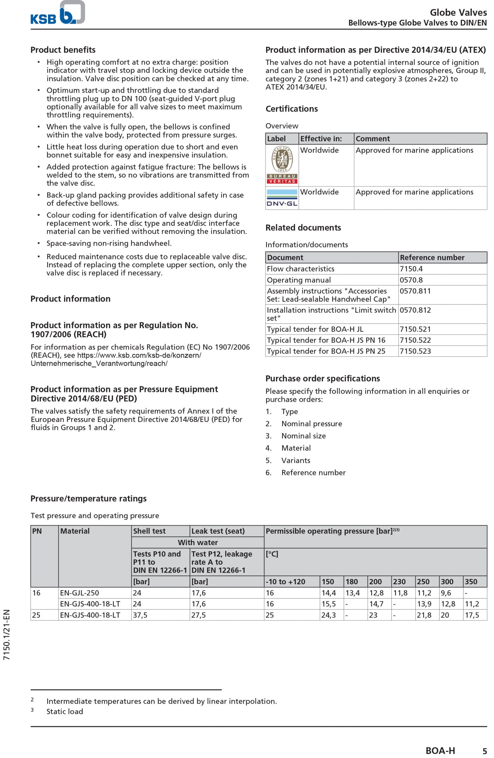 Van cầu KSB BOA-H