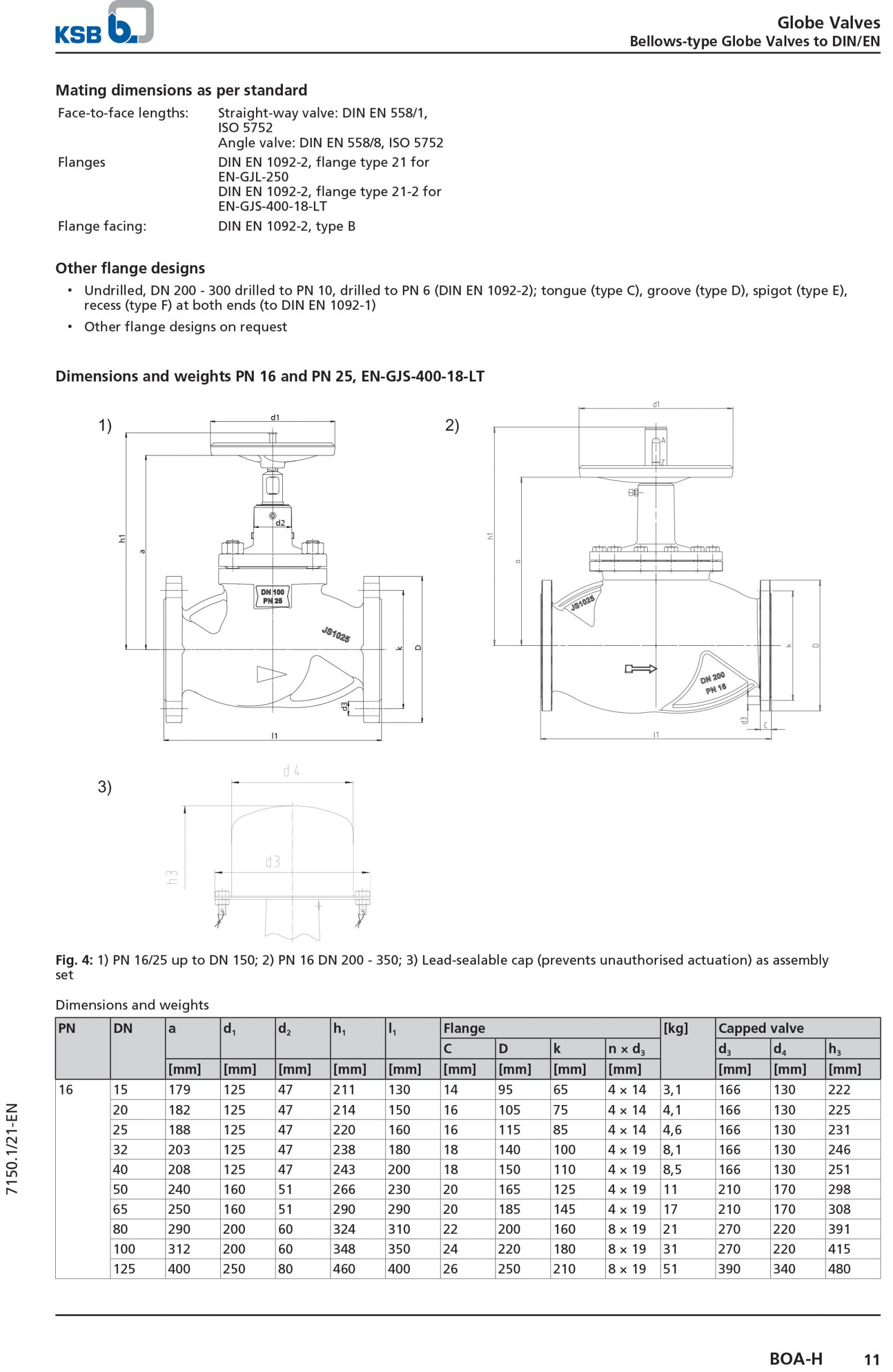 Van cầu KSB BOA-H