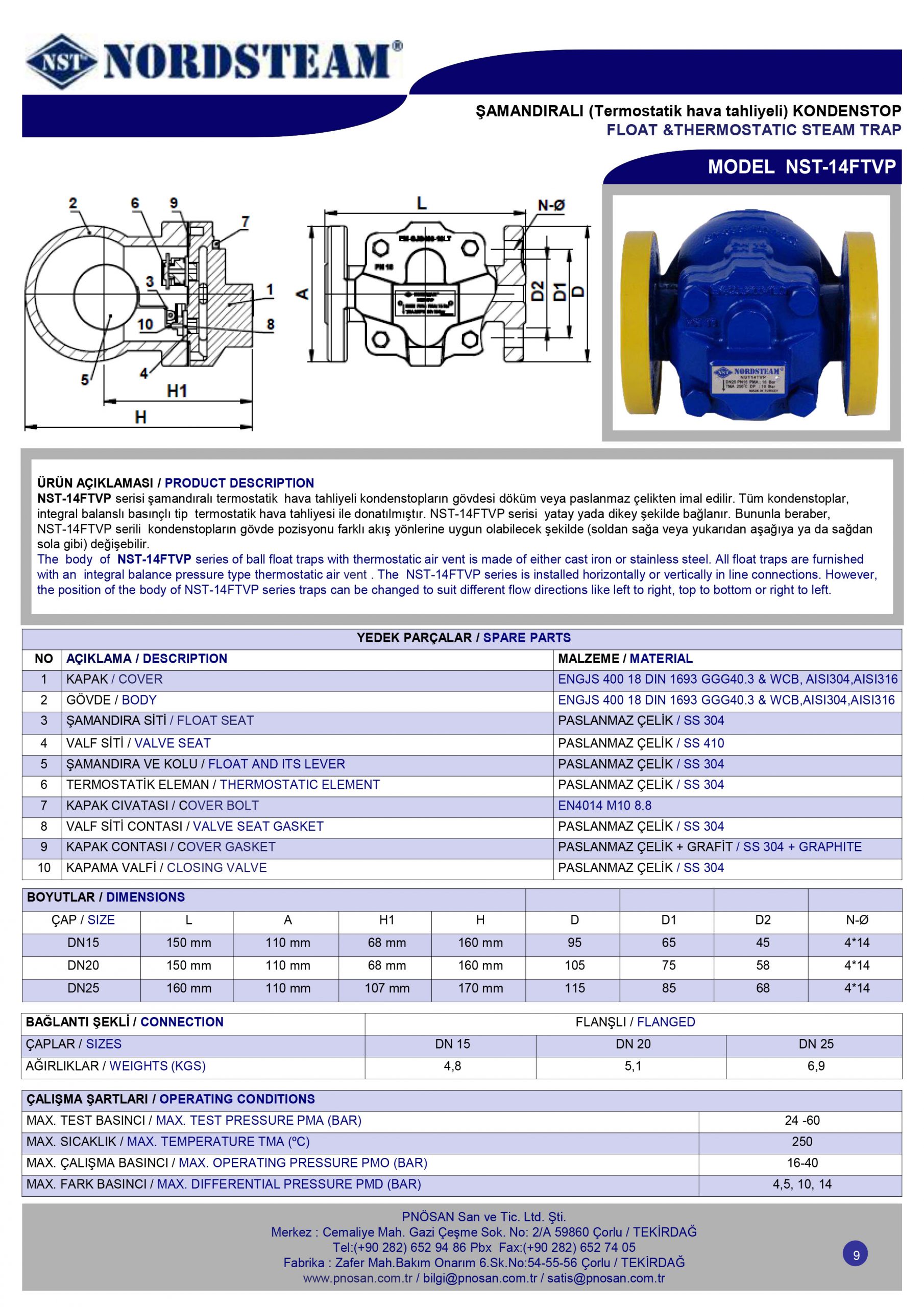 Bẫy hơi phao NST-14FTVP