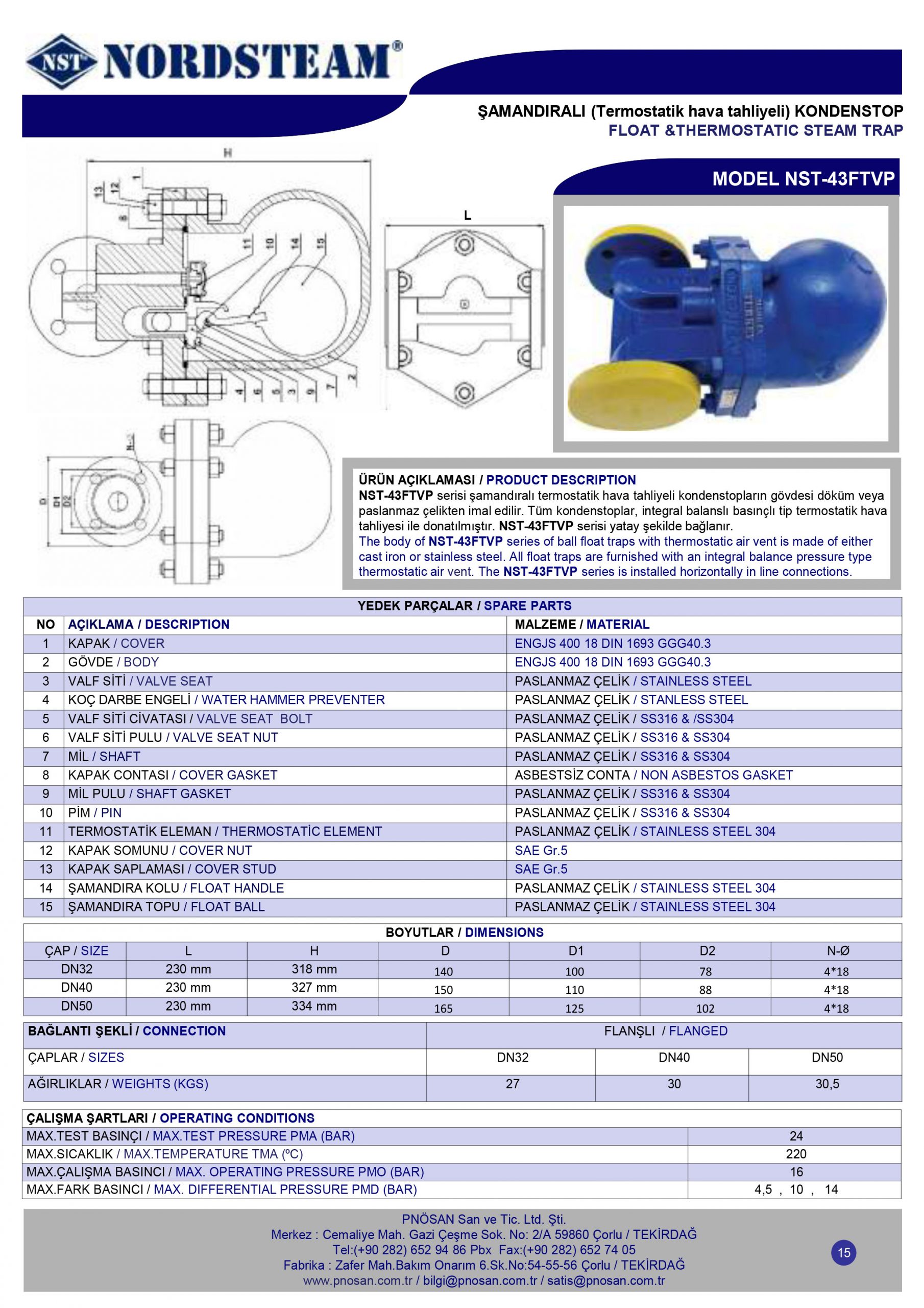 Bẫy hơi phao NST-43FTVP