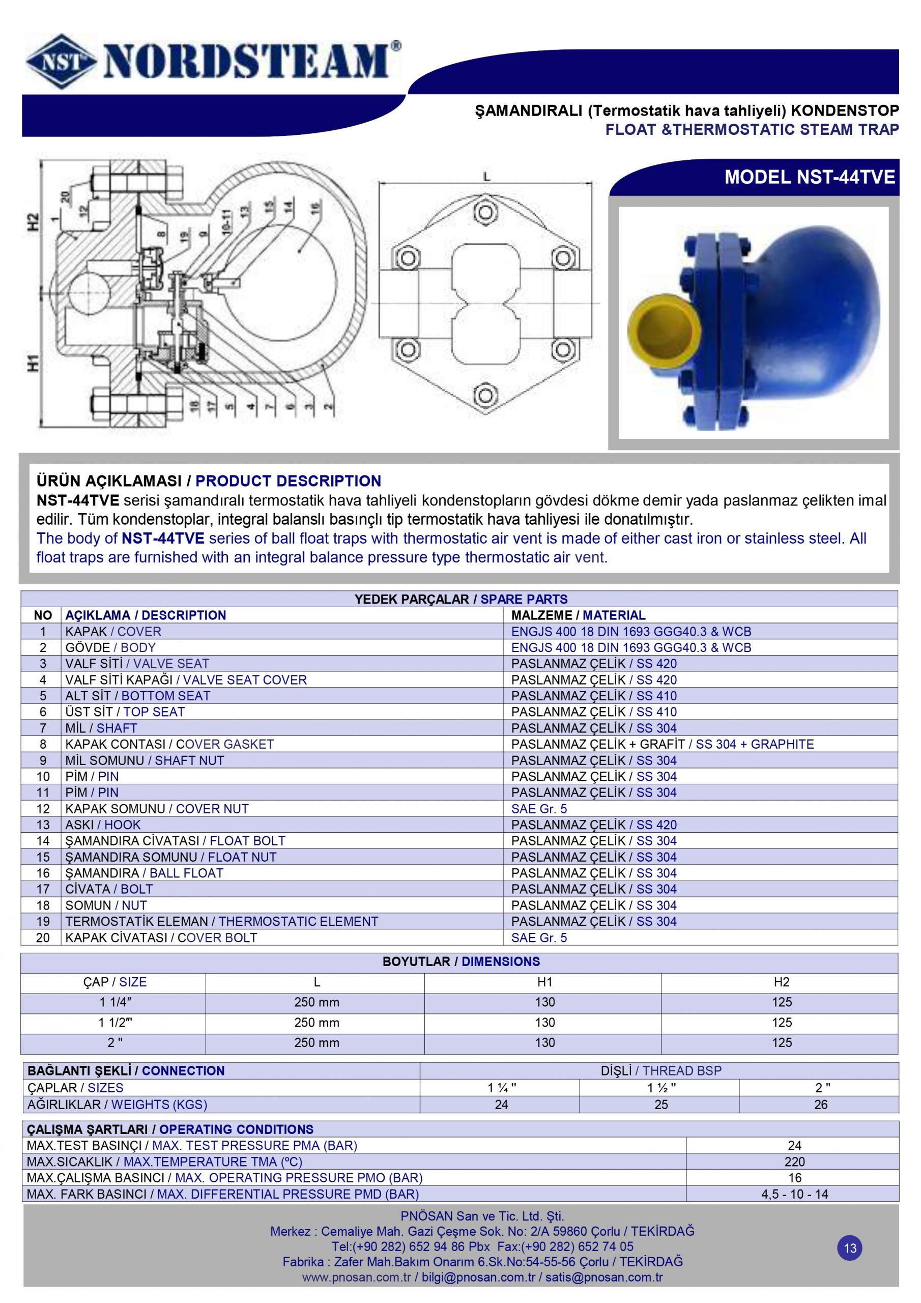 Bẫy hơi phao NST-44TVE