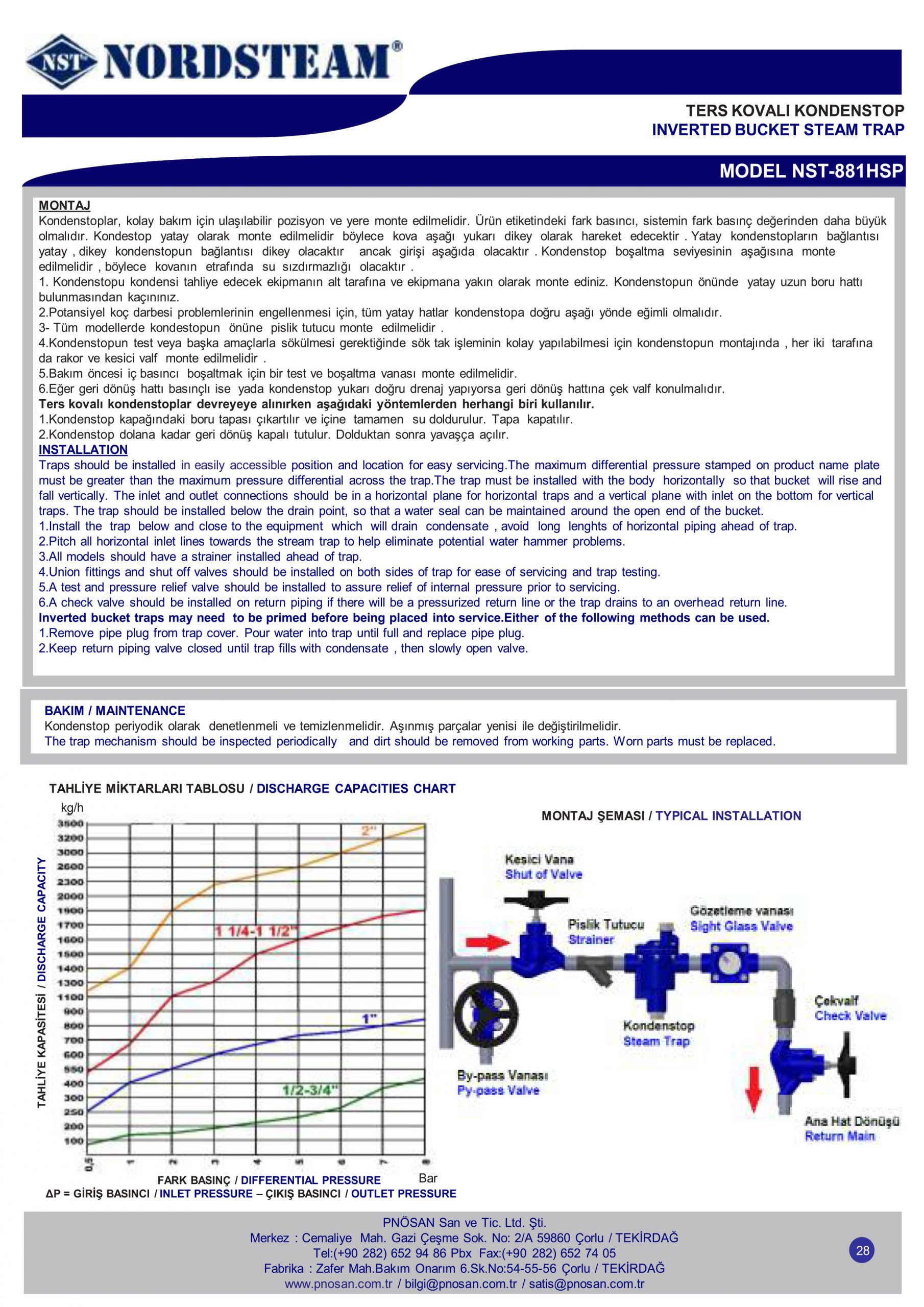 Bẫy hơi bucket gang NST-881HSP