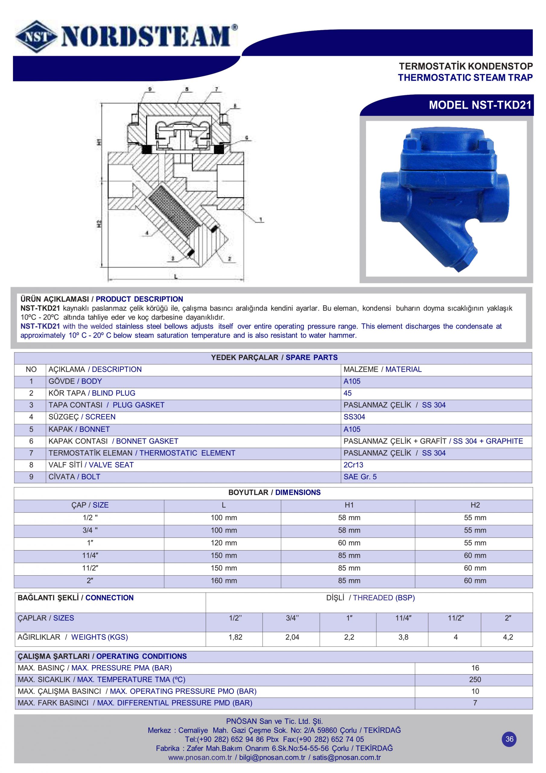 Bẫy hơi thép NST-TKD21