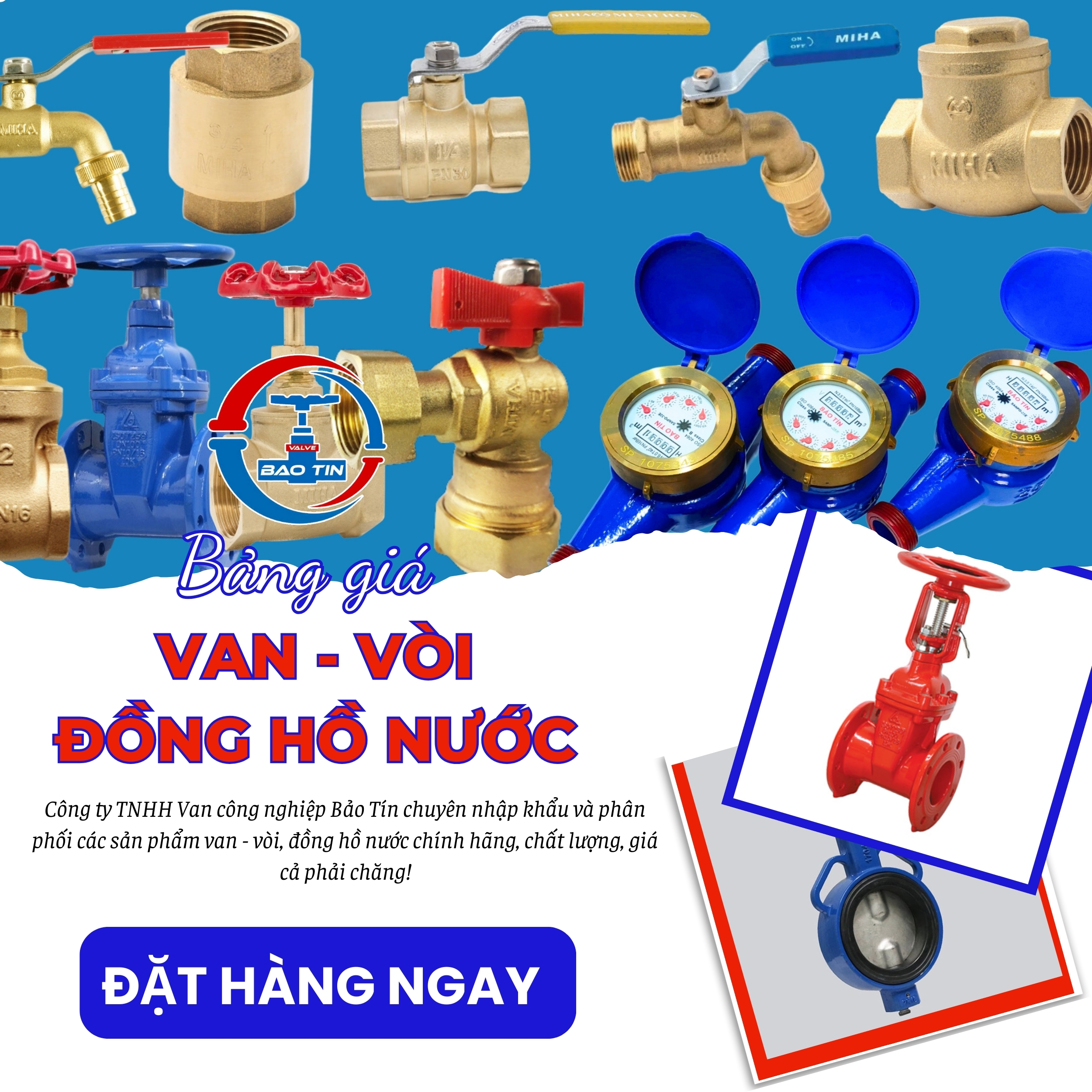 Bảng giá van vòi - đồng hồ nước