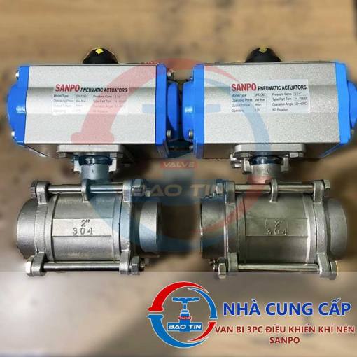 Van bi 3 thân điều khiển khí nén Sanpo