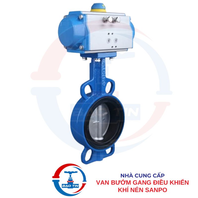 Van bướm gang khí nén Sanpo