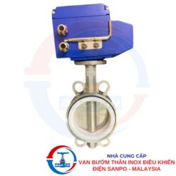 Van bướm inox điều khiển điện Sanpo