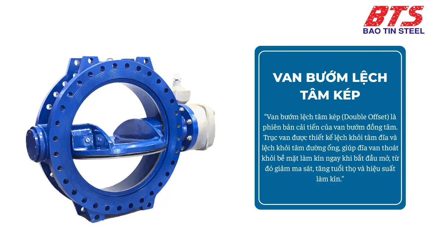 Van bướm lệch tâm kép