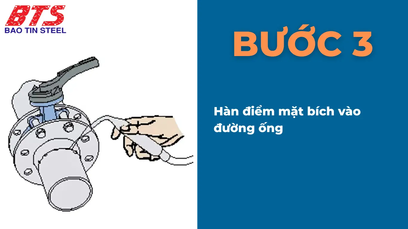 Hàn điểm mặt bích vào đường ống