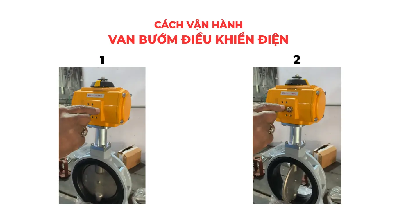 Các bước điều khiển van bướm điện