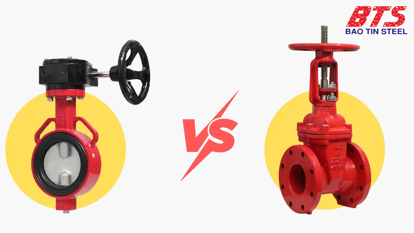 Sự khác nhau giữa van cổng và van bướm