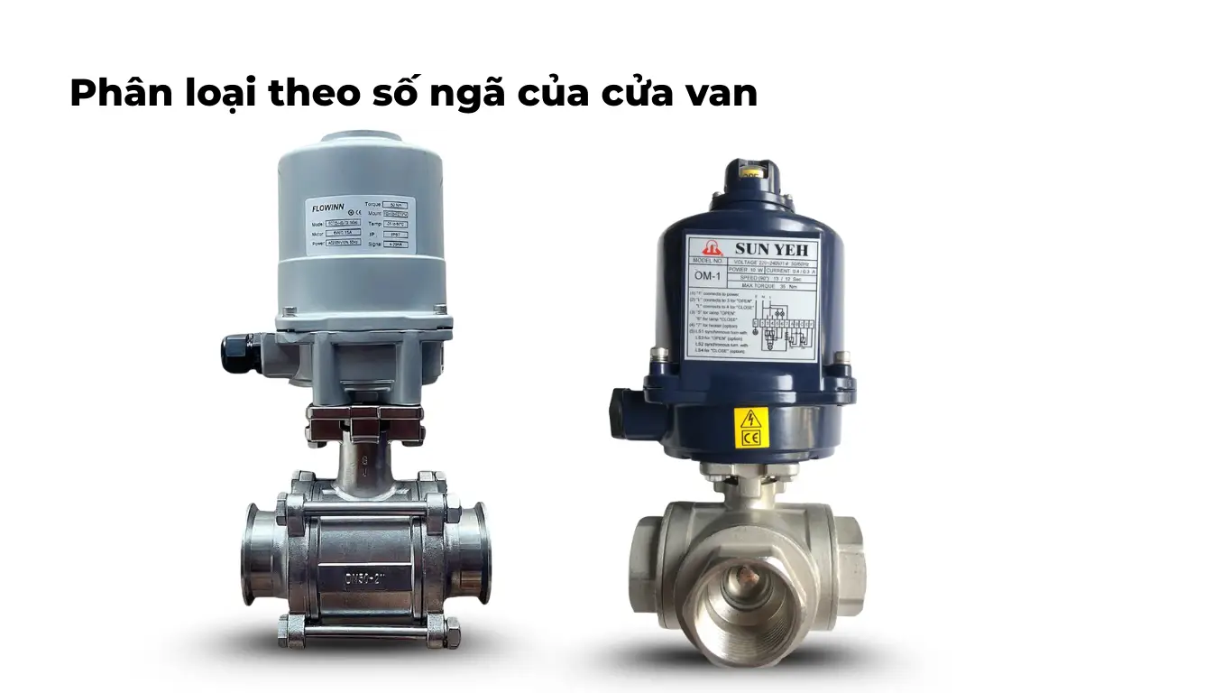 Phân loại van bi điện theo số ngã của cửa van