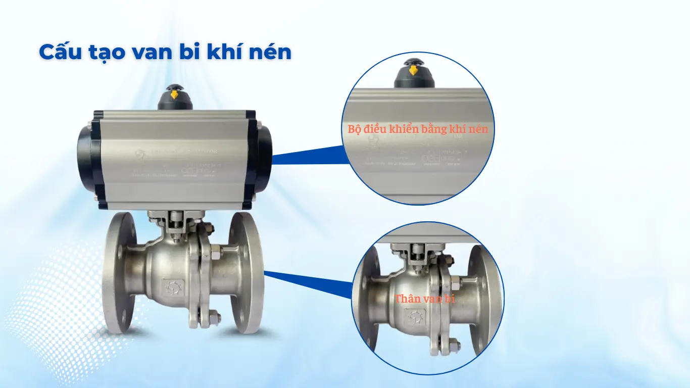 Cấu tạo van bi khí nén