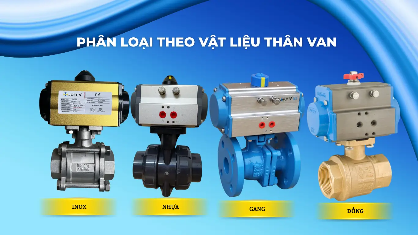 Phân loại theo vật liệu thân van
